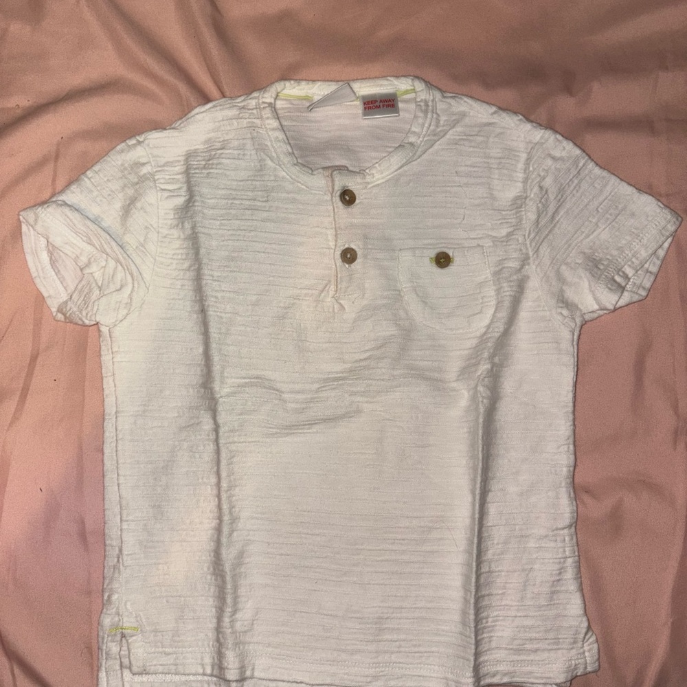 Zara White Casual Button Down Shirt Relaxed Fit